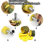 1 pieza, cortador de piña, pelador, pelador de acero inoxidable, herramientas para frutas, utensilios de cocina, accesorios de cocina, artilugios de cocina