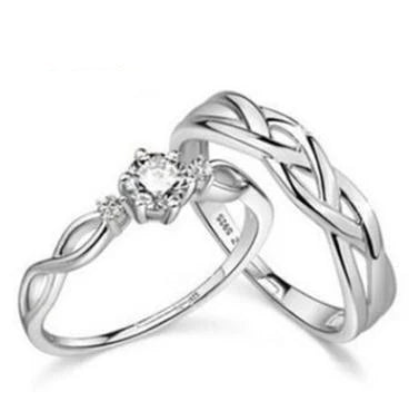 Anillos de Compromiso de Amor sin fin para hombre, joyería de compromiso, color plateado, 23 tipos