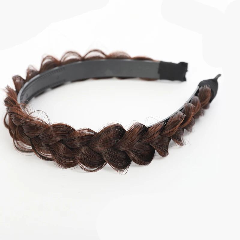 Banda para el pelo de espina de pescado para mujer, peluca perezosa, diadema trenzada, horquilla Bohemia, tocado antideslizante, accesorios para el cabello nupcial