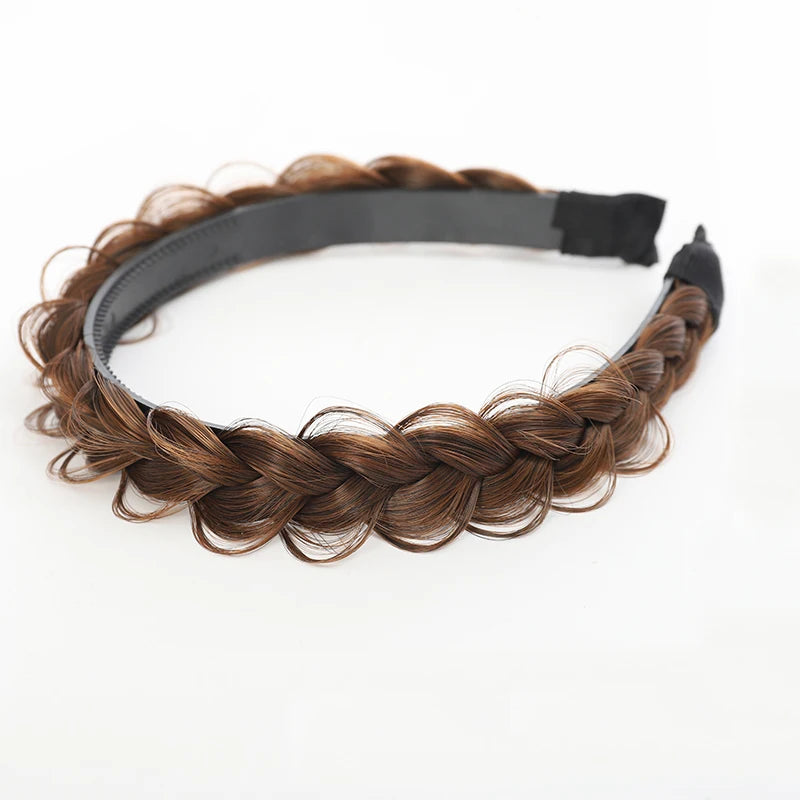 Banda para el pelo de espina de pescado para mujer, peluca perezosa, diadema trenzada, horquilla Bohemia, tocado antideslizante, accesorios para el cabello nupcial