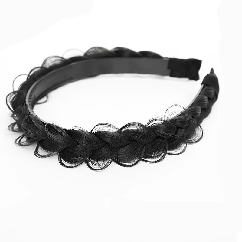 Banda para el pelo de espina de pescado para mujer, peluca perezosa, diadema trenzada, horquilla Bohemia, tocado antideslizante, accesorios para el cabello nupcial