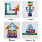 Bloques de construcción de madera, juego de tráfico, rompecabezas, inteligencia, juego de lógica, bloque educativo temprano, aprendizaje