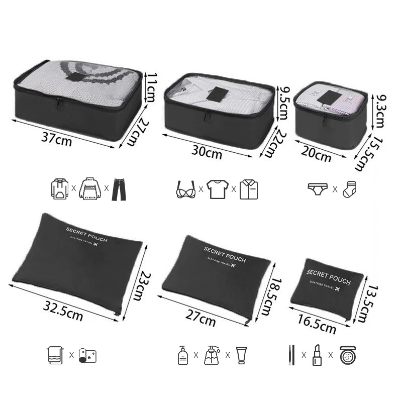 Bolsas organizadoras de almacenamiento de viaje para mujer, Maleta de viaje portátil, bolsas organizadoras para ropa, zapatos, bolsa de maquillaje, organizador de equipaje