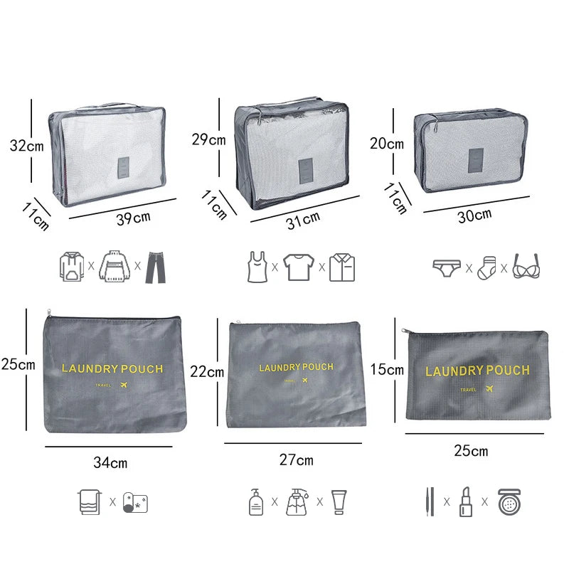 Bolsas organizadoras de almacenamiento de viaje para mujer, Maleta de viaje portátil, bolsas organizadoras para ropa, zapatos, bolsa de maquillaje, organizador de equipaje