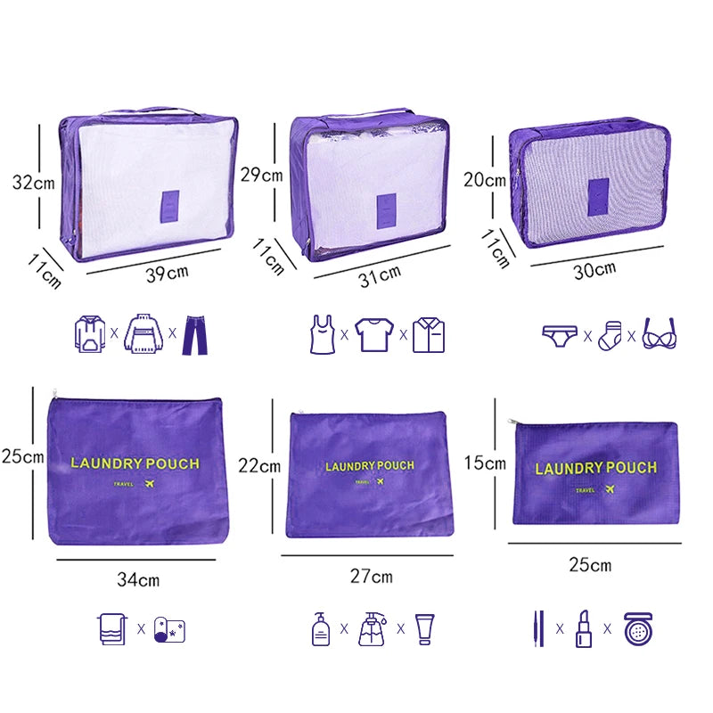 Bolsas organizadoras de almacenamiento de viaje para mujer, Maleta de viaje portátil, bolsas organizadoras para ropa, zapatos, bolsa de maquillaje, organizador de equipaje