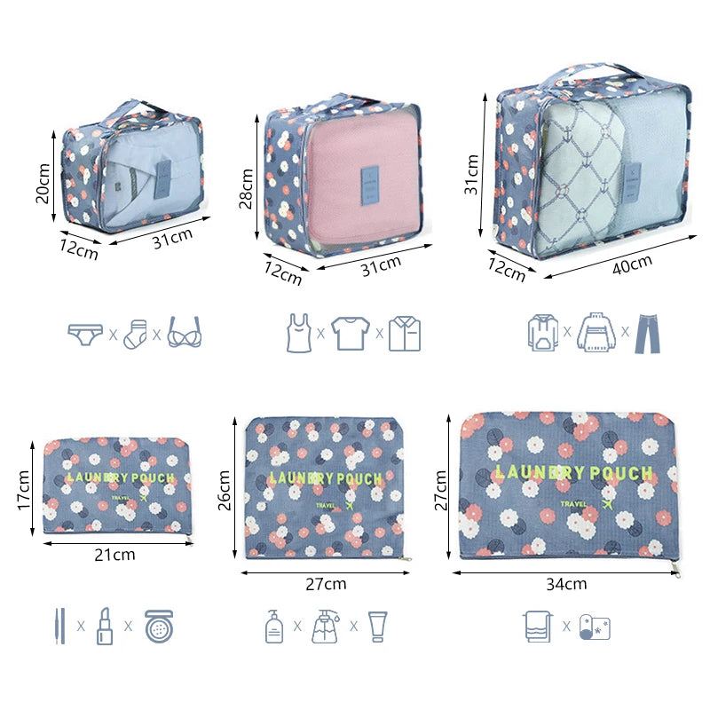 Bolsas organizadoras de almacenamiento de viaje para mujer, Maleta de viaje portátil, bolsas organizadoras para ropa, zapatos, bolsa de maquillaje, organizador de equipaje