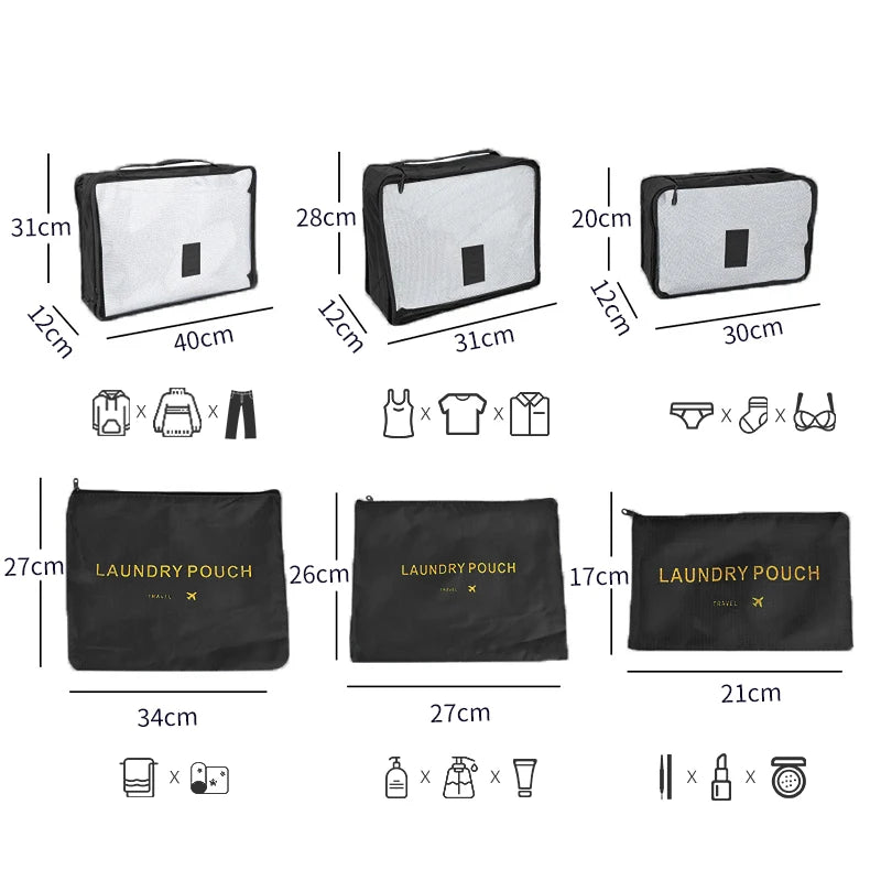 Bolsas organizadoras de almacenamiento de viaje para mujer, Maleta de viaje portátil, bolsas organizadoras para ropa, zapatos, bolsa de maquillaje, organizador de equipaje