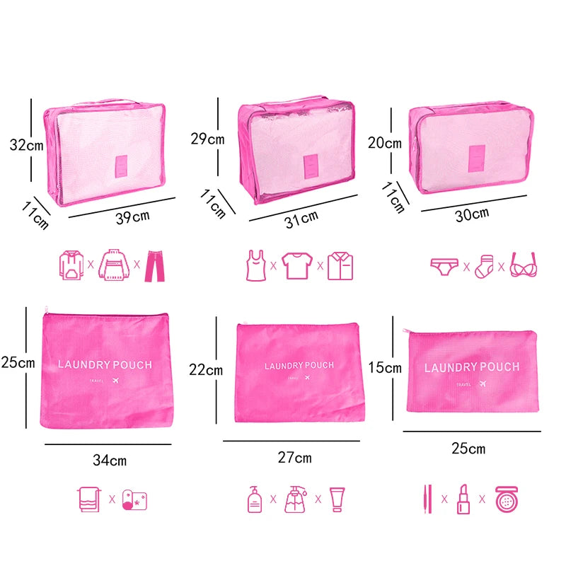 Bolsas organizadoras de almacenamiento de viaje para mujer, Maleta de viaje portátil, bolsas organizadoras para ropa, zapatos, bolsa de maquillaje, organizador de equipaje