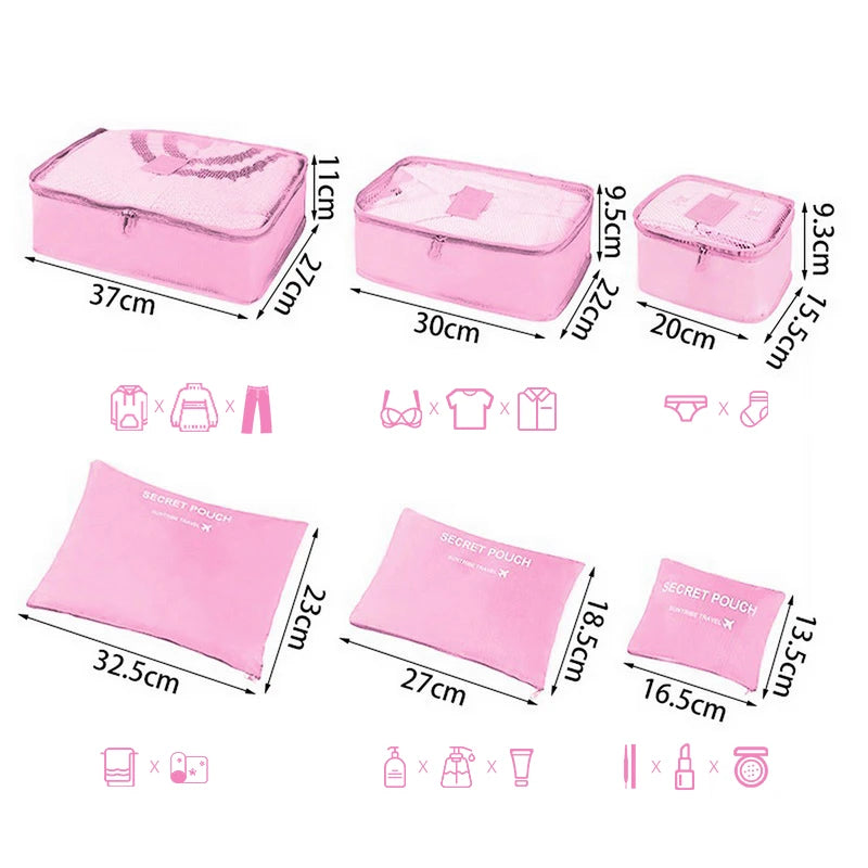 Bolsas organizadoras de almacenamiento de viaje para mujer, Maleta de viaje portátil, bolsas organizadoras para ropa, zapatos, bolsa de maquillaje, organizador de equipaje