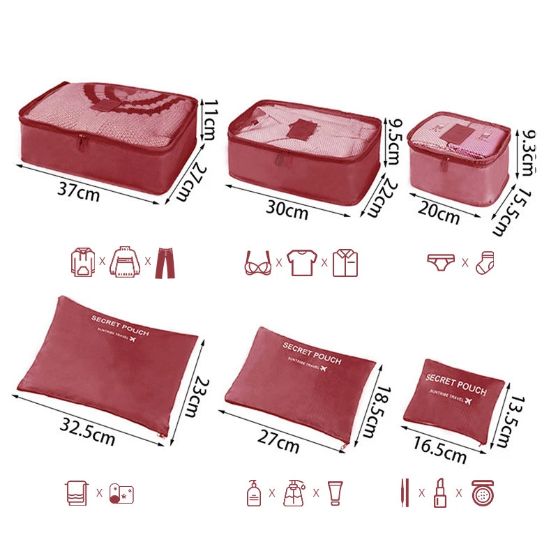 Bolsas organizadoras de almacenamiento de viaje para mujer, Maleta de viaje portátil, bolsas organizadoras para ropa, zapatos, bolsa de maquillaje, organizador de equipaje