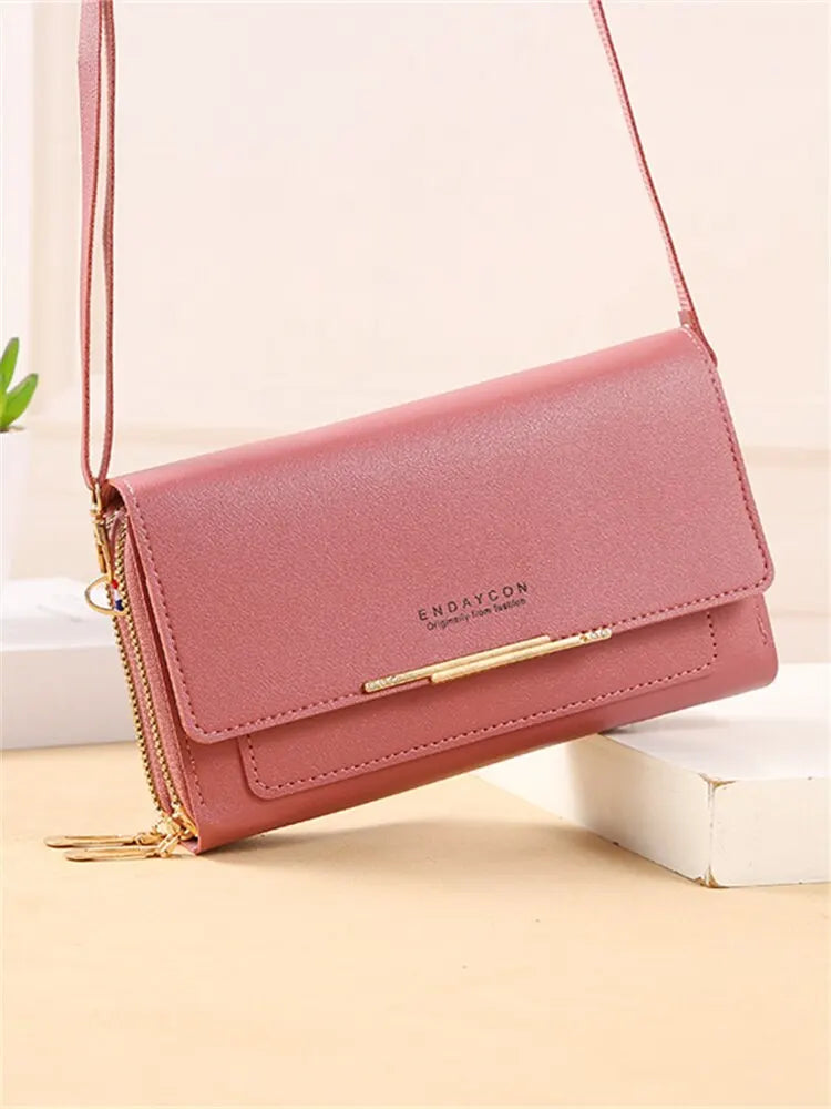 Bolso de hombro multifuncional de Color sólido para mujer, monedero de mano de gran capacidad, resistente al agua, varios colores, versión coreana