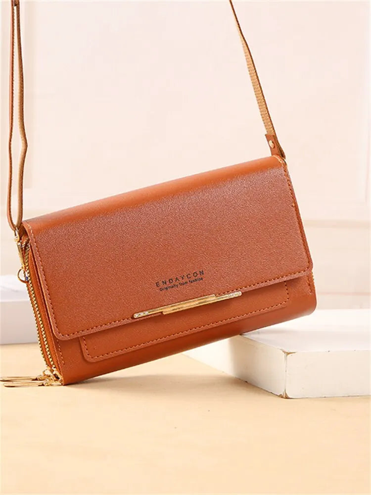 Bolso de hombro multifuncional de Color sólido para mujer, monedero de mano de gran capacidad, resistente al agua, varios colores, versión coreana