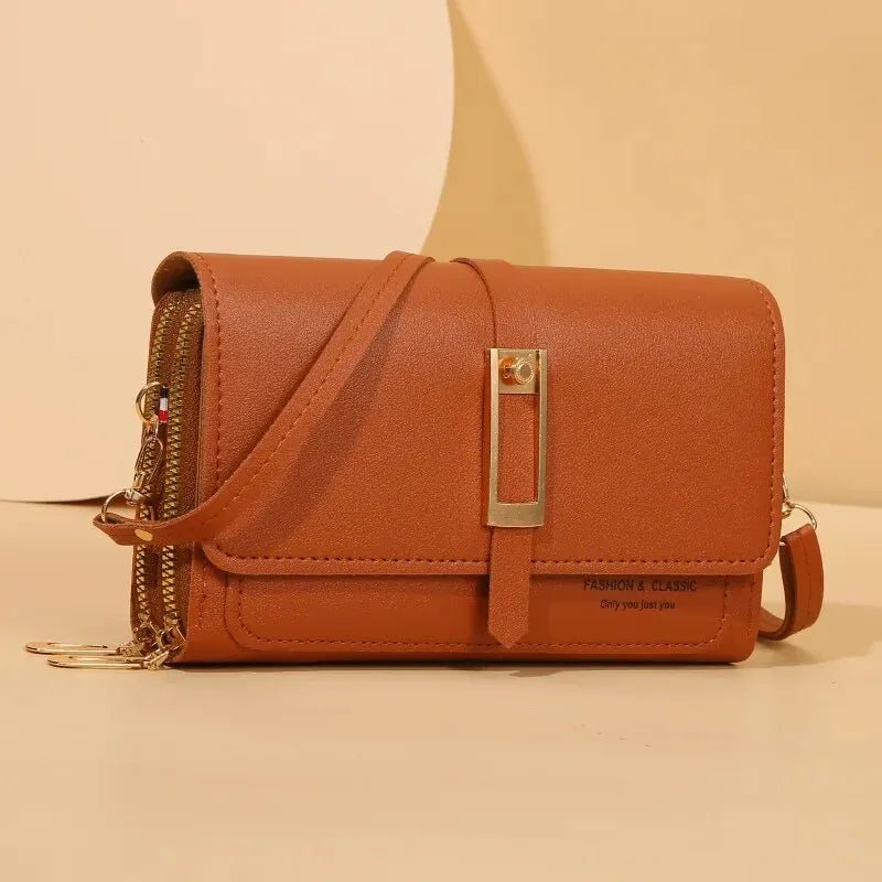 Bolso de hombro para mujer, bandolera funcional con cadena, cartera para teléfono móvil, Mini bolso de gran capacidad