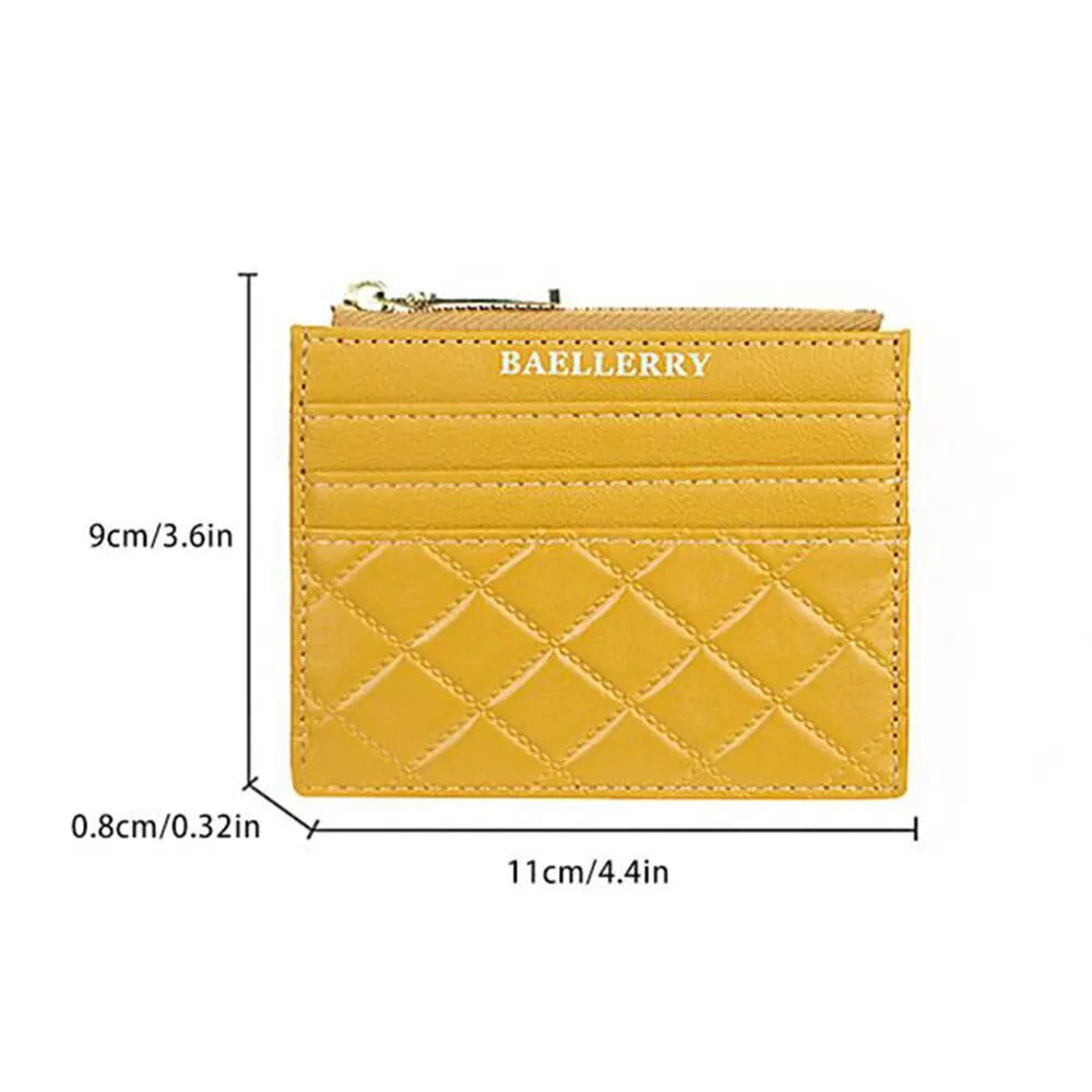 Bolso de tarjeta corto a cuadros de diamantes para mujer, monedero de licencia, cubierta de tarjeta con cremallera, tarjetero múltiple, nuevo y a la moda