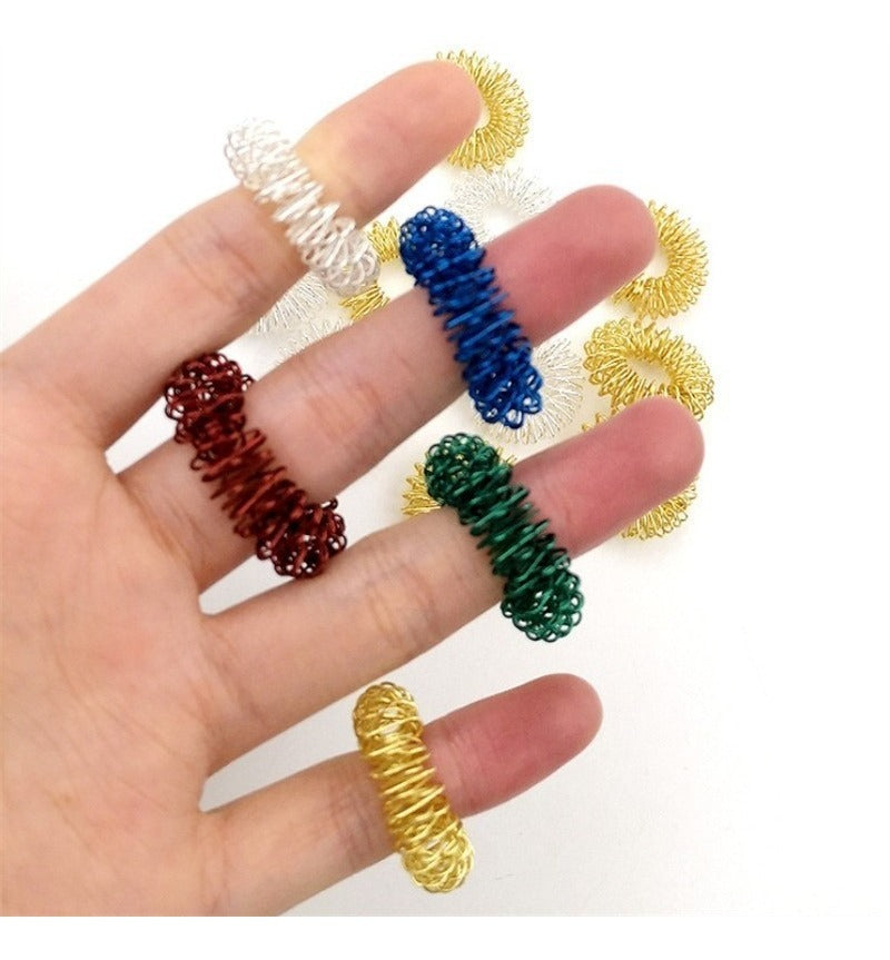 Anillo De Masaje De Acero Inoxidable Para Dedo 5 Unidades