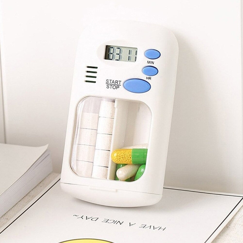 2 Rejilla Píldora De Almacenamiento Alarma Pastillas