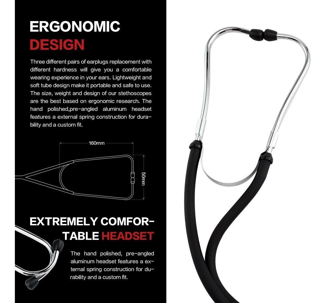 Estetoscopio Médico Profesional, Doble Cabezal Medicin