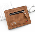 Billetera Cartera Cuero Elegante Hombre Doble Cremallera