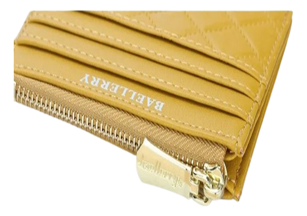 Bolso De Tarjeta Mini Cuadros Cremallera, Tarjetero Múltiple