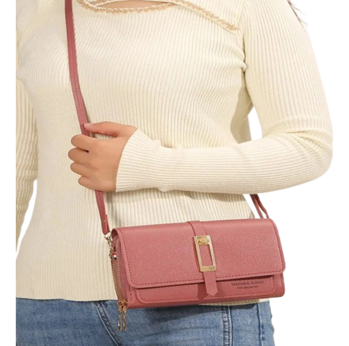 Bolso De Hombro Para Mujer, Con Cadena, Cartera Móvil