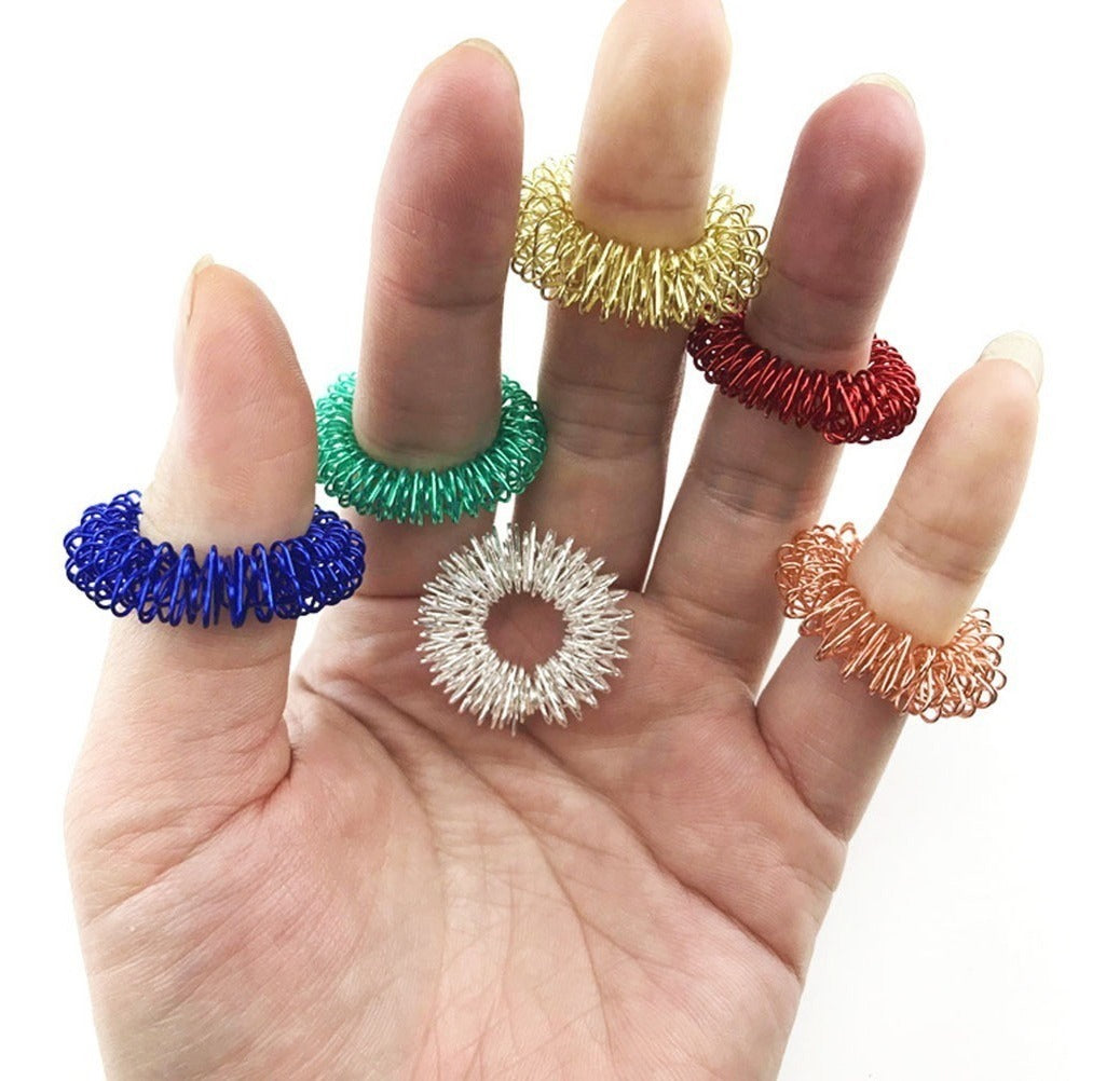 Anillo De Masaje De Acero Inoxidable Para Dedo 5 Unidades