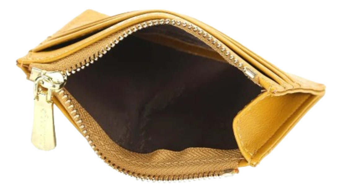 Bolso De Tarjeta Mini Cuadros Cremallera, Tarjetero Múltiple