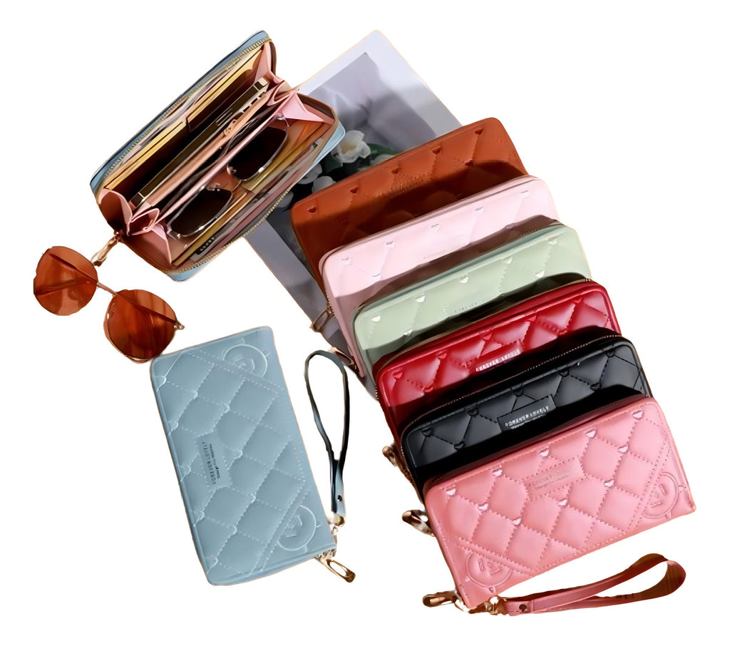 Billetera Cartera Para Mujer, Bolso De Tarjeta Y Americano Color Azul