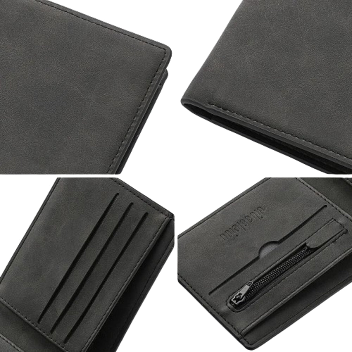 Billetera Corto Dólar Clip Cremallera Simple Cuero Ligero