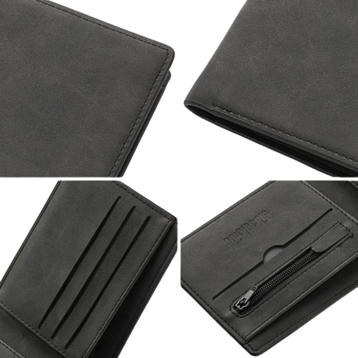 Billetera Corto Dólar Clip Cremallera Simple Cuero Ligero