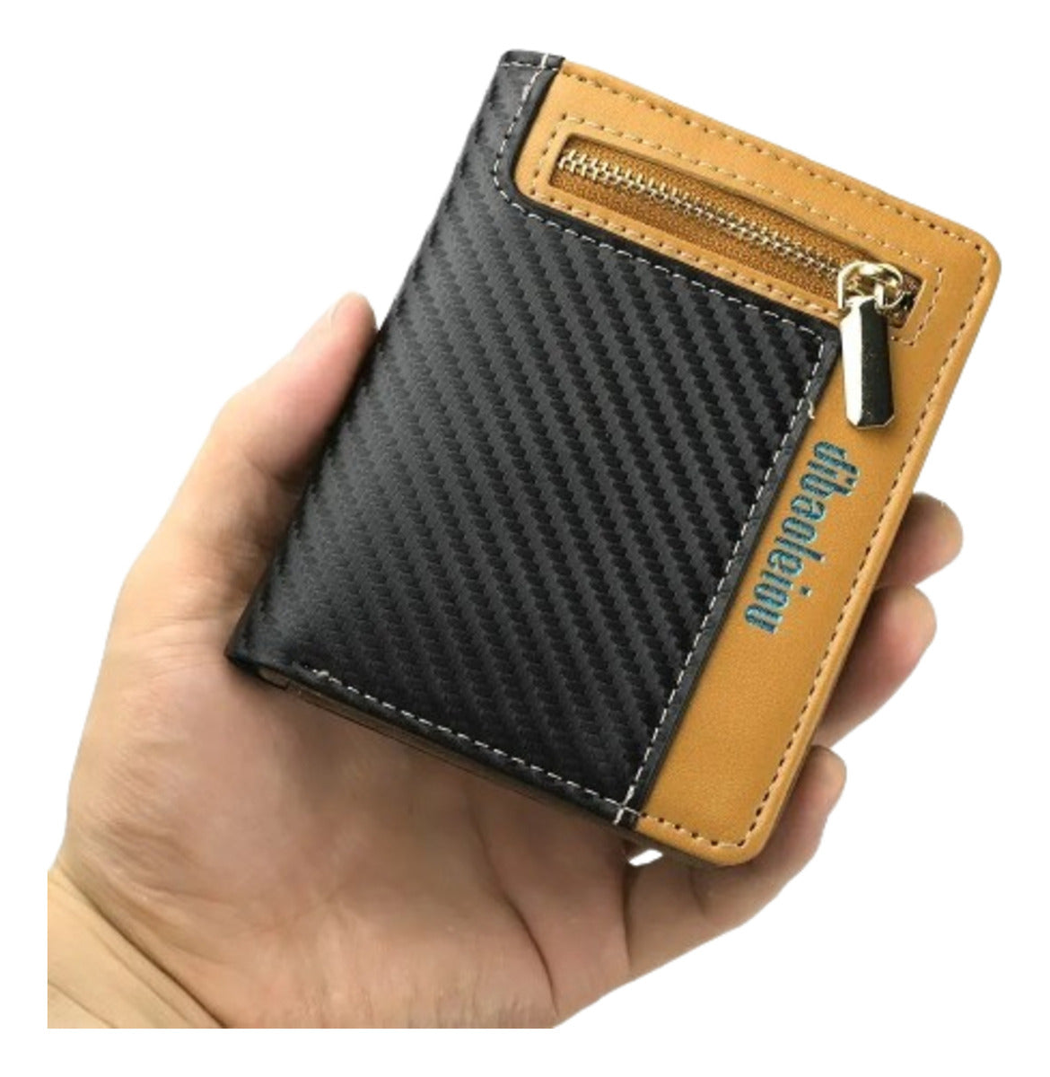 Billetera Corta Para Hombre De Fibra De Carbono