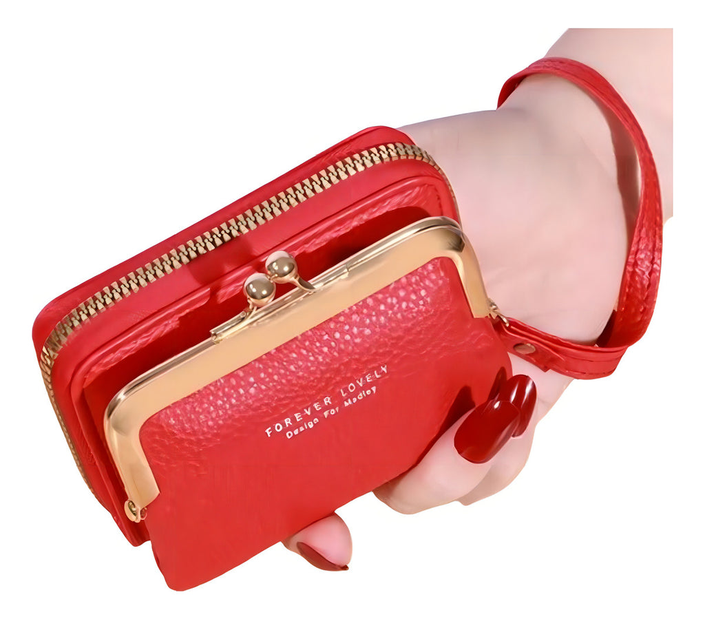 Billetera Cartera Para Mujer, Bolso De Tarjeta Y Americano Color Azul