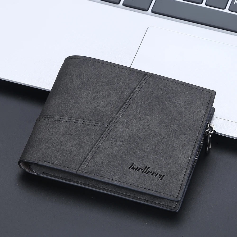 Billeteras Retro Short Distincion De Cuero Con Cremallera