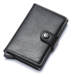 Billetera Tarjetero Aluminio Pu, Lujo Bloqueo Anti Rfid