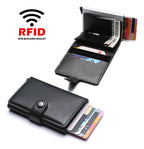 Billetera Tarjetero Aluminio Pu, Lujo Bloqueo Anti Rfid