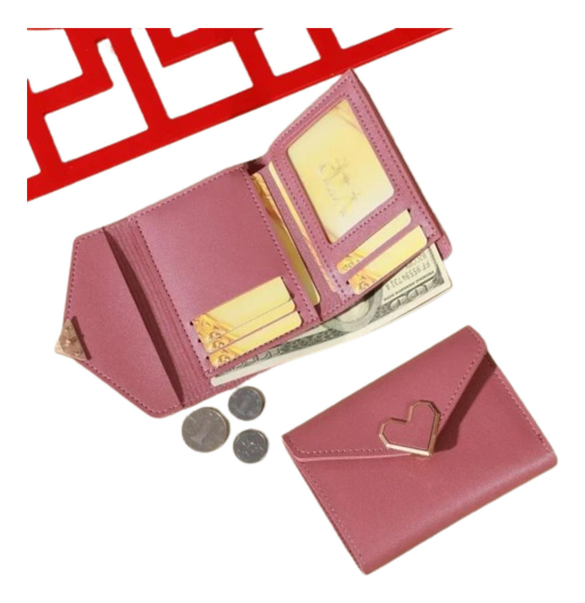 Billetera Cartera Para Mujer De Moda, Plegable