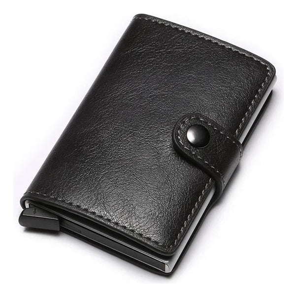 Billetera Tarjetero Aluminio Pu, Lujo Bloqueo Anti Rfid