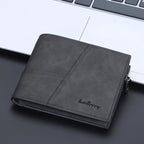 Billeteras Retro Short Distincion De Cuero Con Cremallera