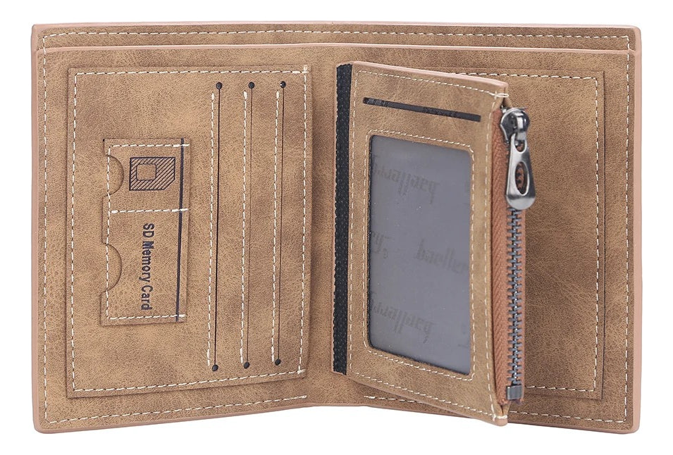 Billeteras Retro Distincion De Cuero Con Cremallera