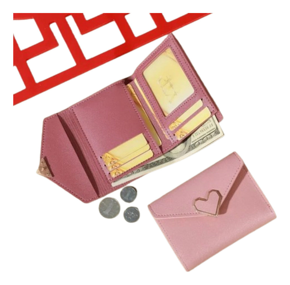 Billetera Cartera Para Mujer De Moda, Plegable