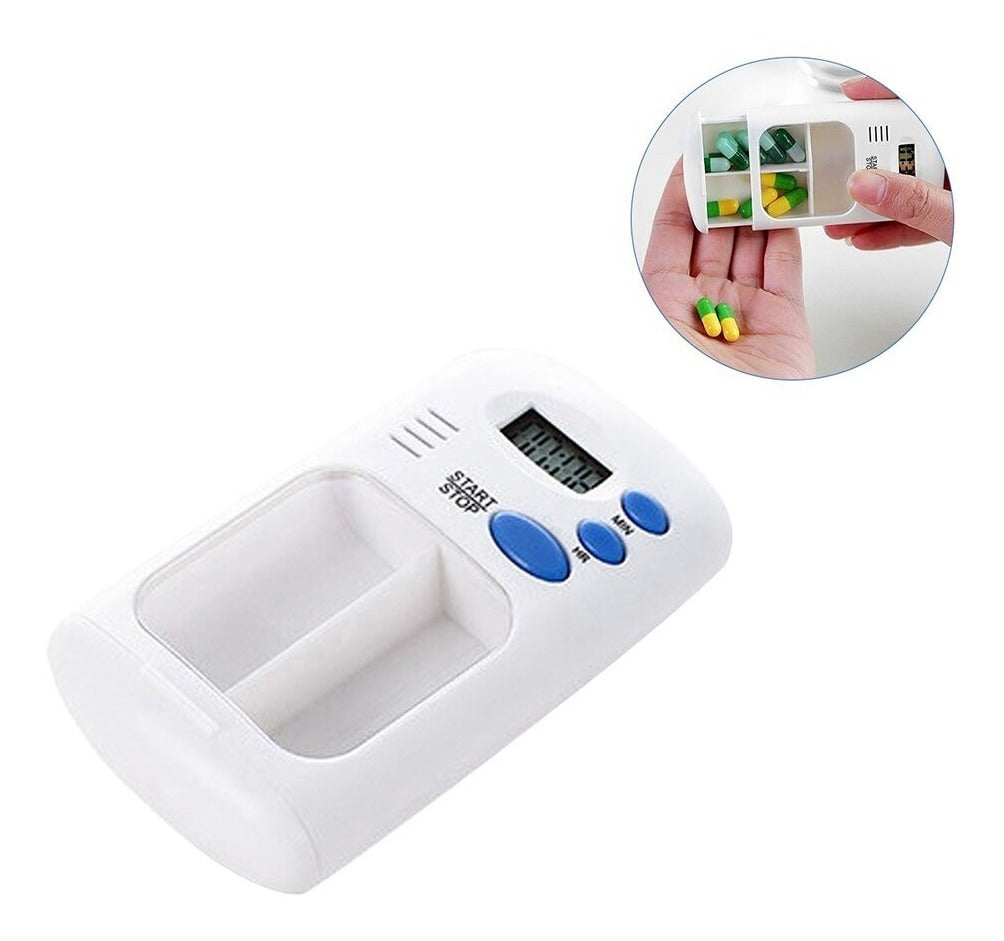 2 Rejilla Píldora De Almacenamiento Alarma Pastillas