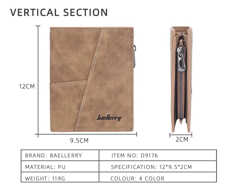 Billeteras Retro Distincion De Cuero Con Cremallera