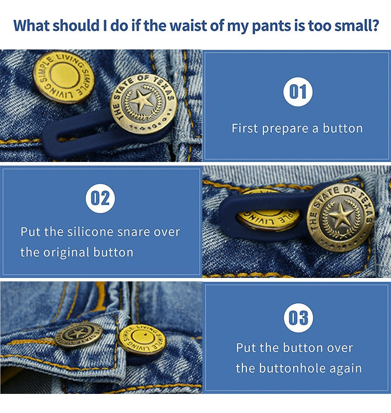 5 Piezas De Hebillas De Metal Expansor De Cintura De Botón