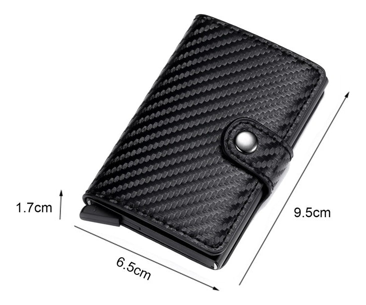 Billetera Tarjetero Aluminio Pu, Lujo Bloqueo Anti Rfid