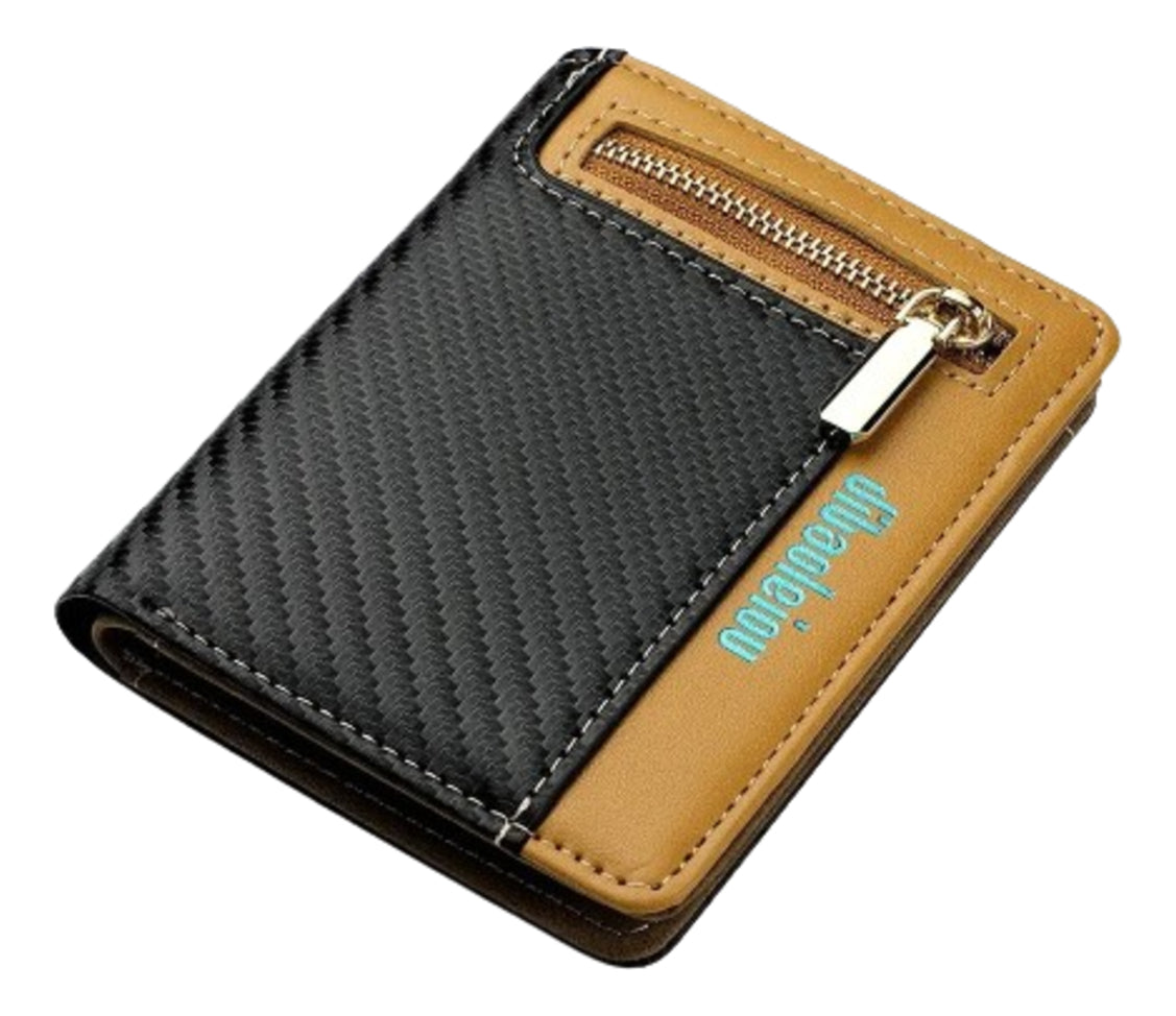 Billetera Corta Para Hombre De Fibra De Carbono