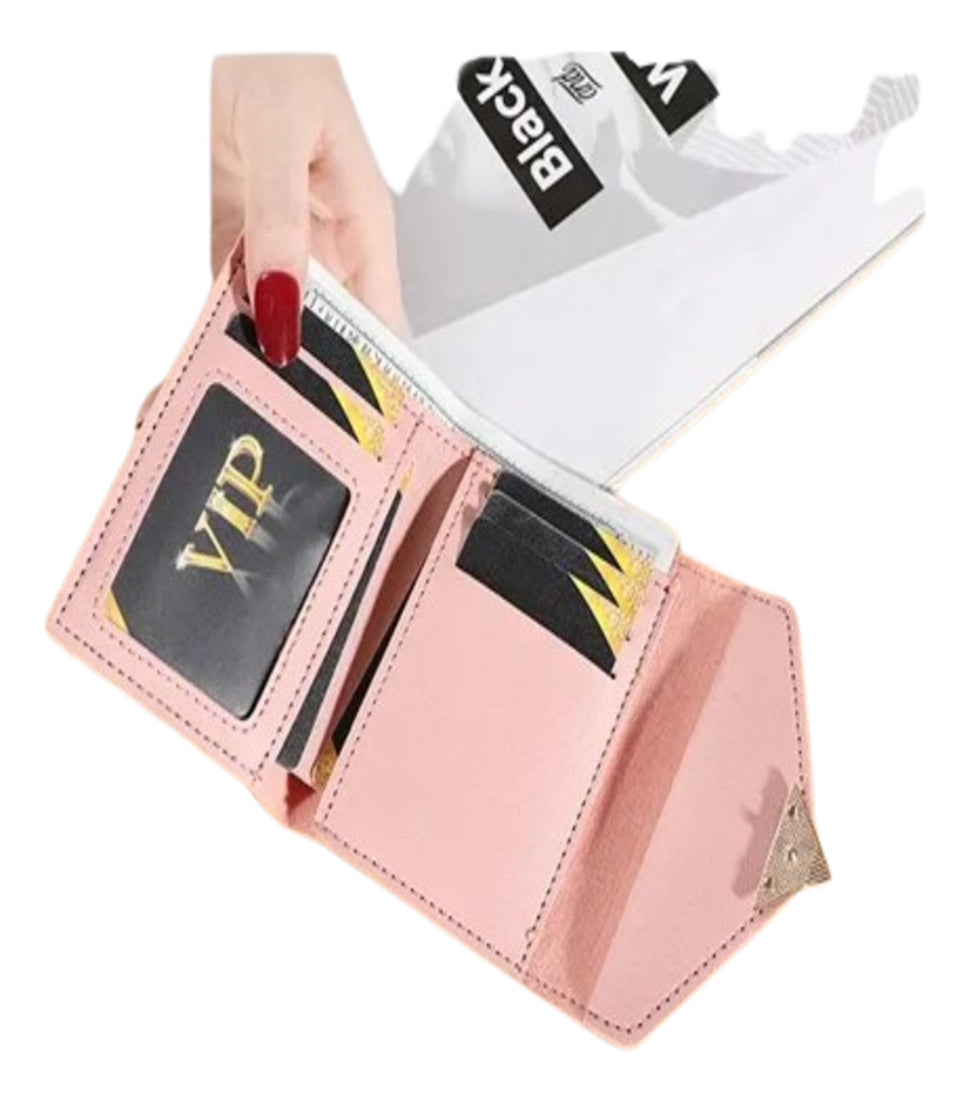 Billetera Cartera Para Mujer De Moda, Plegable