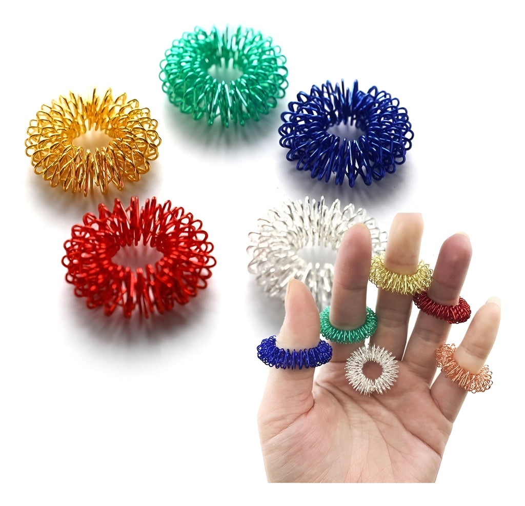 Anillo De Masaje De Acero Inoxidable Para Dedo 5 Unidades