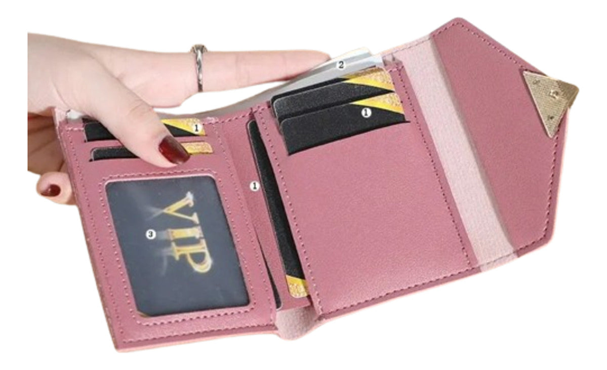 Billetera Cartera Para Mujer De Moda, Plegable