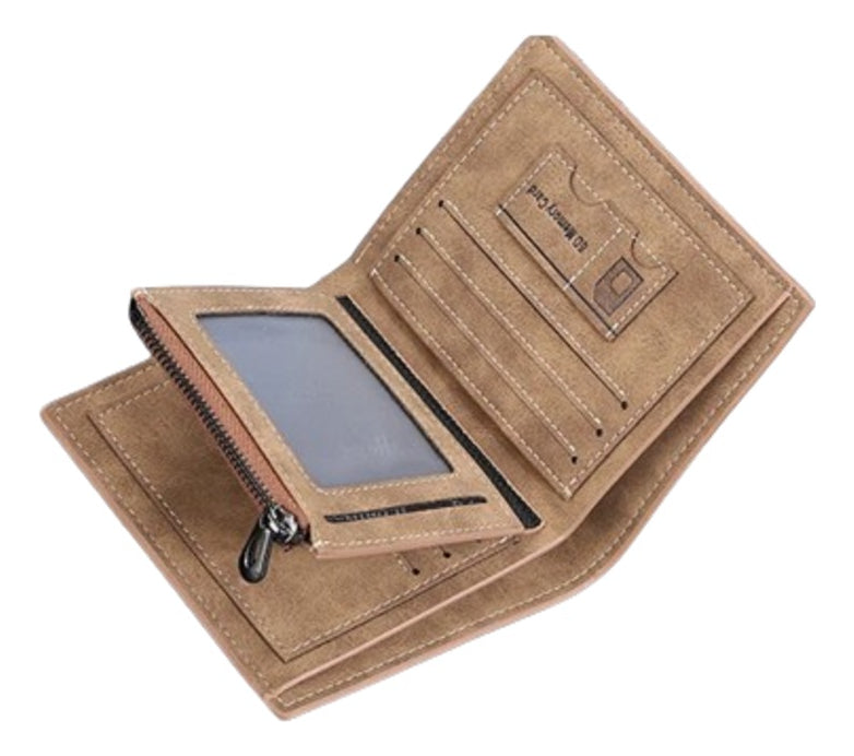 Billeteras Retro Short Distincion De Cuero Con Cremallera