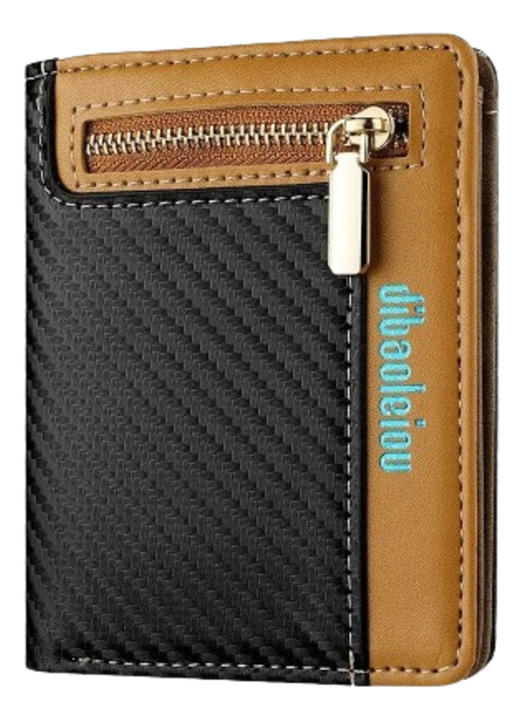 Billetera Corta Para Hombre De Fibra De Carbono