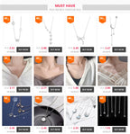 ANENJERY-collar con colgante de circonita de doble capa para mujer, gargantilla de cadena, joyería delicada, Color plateado, S-N157